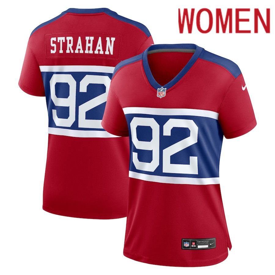 Women New York Giants #92 Michael Strahan Nike Century Red Alternate Retired Player Game NFL Jersey->new york giants->NFL Jersey